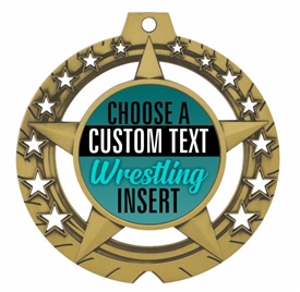 Wrestling Full Color Custom Text Insert Medal