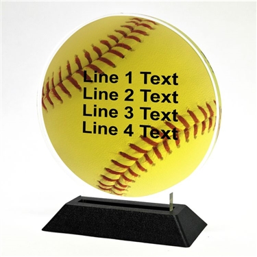 Acrylic Softball Award | Full Color Softball Acrylic