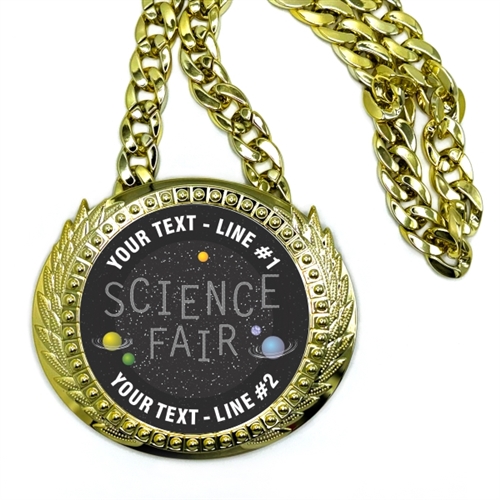 Science Fair Monster Sized Medal | Gigantic Bling Science Medal