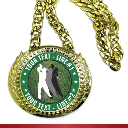 Golf  Monster Sized Medal | Gigantic Bling Groomsman Medal