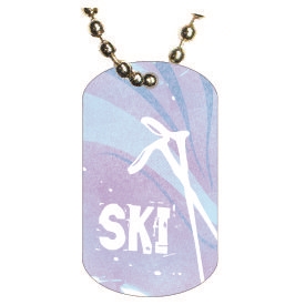 Skiing Dog tag