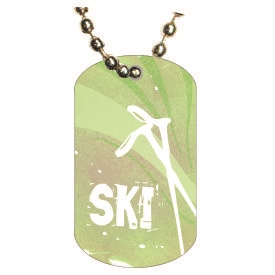 Skiing Dog tag