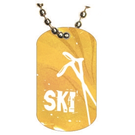 Skiing Dog tag