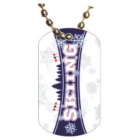 Skiing Dog tag