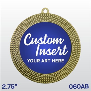 Custom Full Color Insert Medal | Custom Printed Medal | Available in an antique gold, silver or bronze finish.