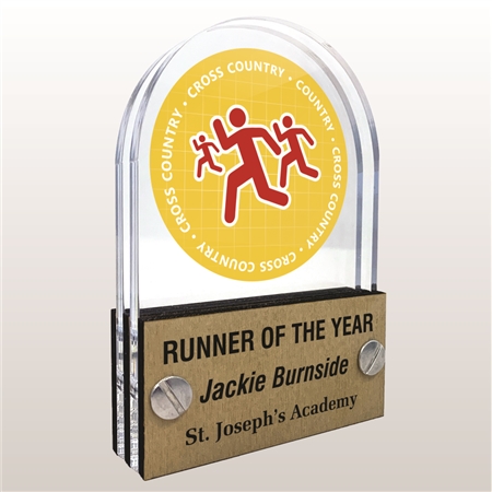 Double Pane Acrylic Cross Country Trophy Award