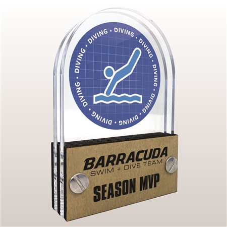 Double Pane Acrylic Diving Trophy Award