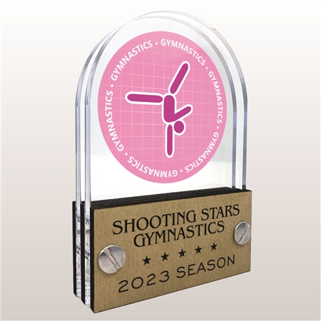 Double Pane Acrylic Gymnastics Trophy Award