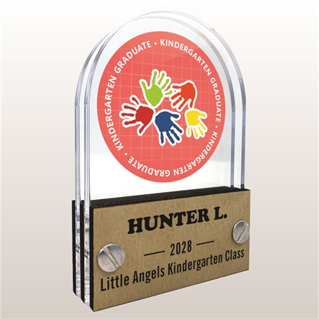 Double Pane Acrylic Kindergarten Graduate Trophy Award
