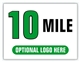 Race Distance Marker Sign 10 Mile