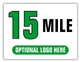 Race Distance Marker Sign 15 Mile