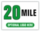 Race Distance Marker Sign 20 Mile