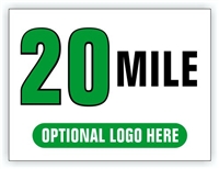 Race Distance Marker Sign 20 Mile