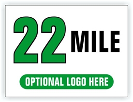 Race Distance Marker Sign 22 Mile