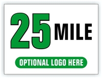 Race Distance Marker Sign 25 Mile
