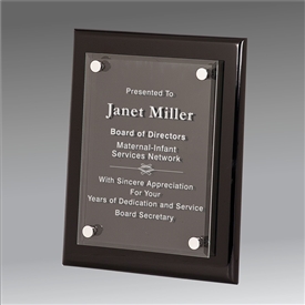 Black Piano Finish Floating Acrylic Plaque