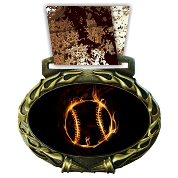 Baseball Medal in Jam Oval Insert | Baseball Award Medal