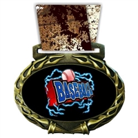 Baseball Medal in Jam Oval Insert | Baseball Award Medal