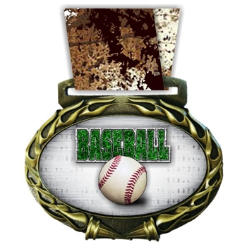 Baseball Medal in Jam Oval Insert | Baseball Award Medal