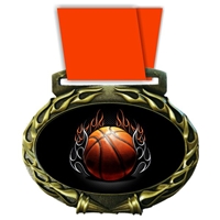 Basketball Medal in Jam Oval Insert | Basketball Award Medal