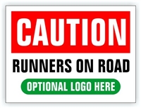Race Event I.D. & Information Sign | Caution Runners On Road