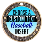 Baseball Full Color Custom Text Insert Medal