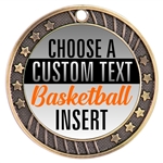 Basketball Full Color Custom Text Insert Medal