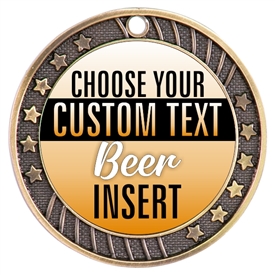 Beer Full Color Custom Text Insert Medal