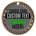 Cycling Full Color Custom Text Insert Medal