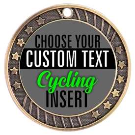 Cycling Full Color Custom Text Insert Medal