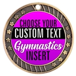 Gymnastics Full Color Custom Text Insert Medal