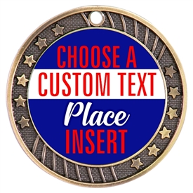 Place Full Color Custom Text Insert Medal