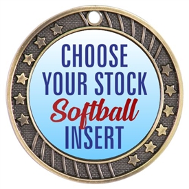 Softball Full Color Insert Medal