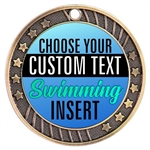 Swimming Full Color Custom Text Insert Medal