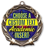 Academic Full Color Custom Text Insert Medal