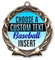 Baseball Full Color Custom Text Insert Medal