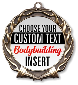 Female Body Building Full Color Custom Text Insert Medal