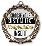 Male Body Building Full Color Custom Text Insert Medal