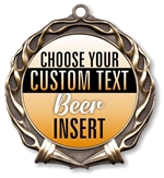 Beer Full Color Custom Text Insert Medal