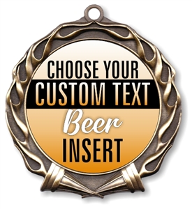 Beer Full Color Custom Text Insert Medal