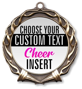 Cheer Full Color Custom Text Insert Medal