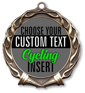 Cycling Full Color Custom Text Insert Medal