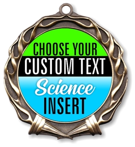 Science Full Color Custom Text Insert Medal