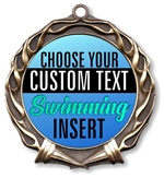 Swimming Full Color Custom Text Insert Medal