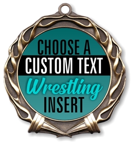 Wrestling Full Color Custom Text Insert Medal