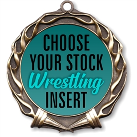 Wrestling Full Color Insert Medal