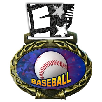 Baseball Medal in Jam Oval Insert | Baseball Award Medal