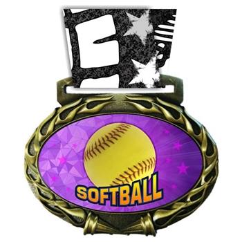 Softball Medal in Jam Oval Insert | Softball Award Medal