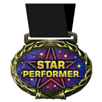 Star Performer Medal in Jam Oval Insert | Star Performer Award Medal