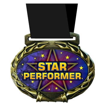 Star Performer Medal in Jam Oval Insert | Star Performer Award Medal